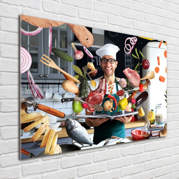 Schilderij glas recepten van de chef