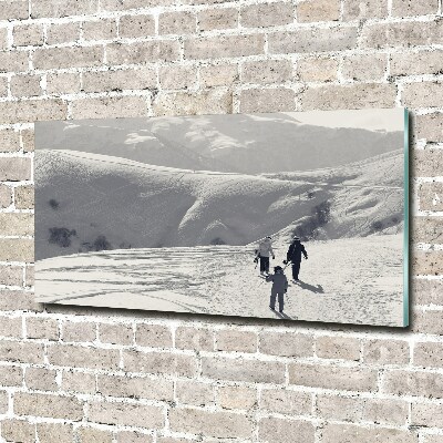 Schilderij op glas Skiërs