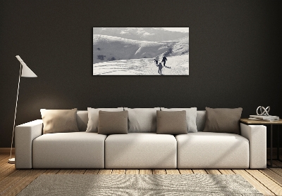 Schilderij op glas Skiërs