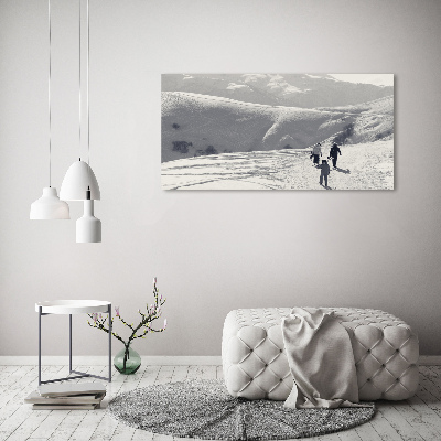 Schilderij op glas Skiërs