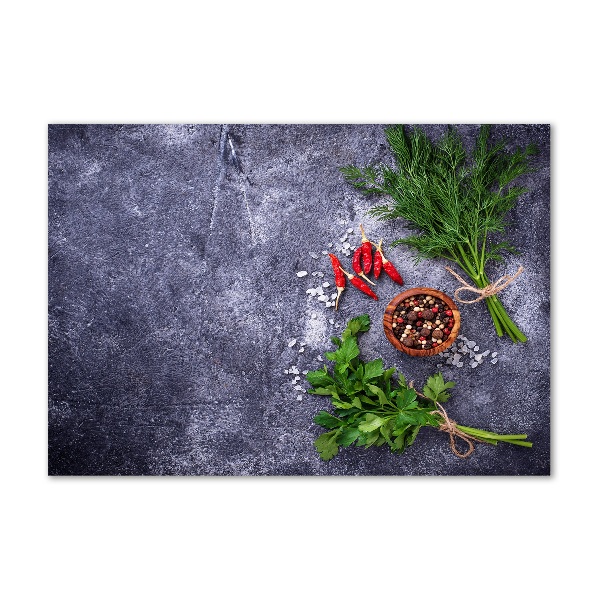 Schilderij glas Kruiden en specerijen