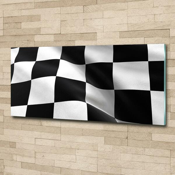 Glazen schilderij Finishvlag