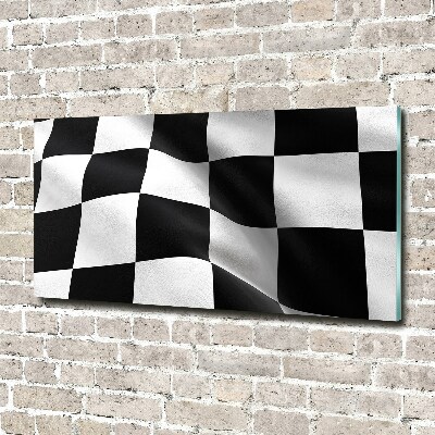 Glazen schilderij Finishvlag