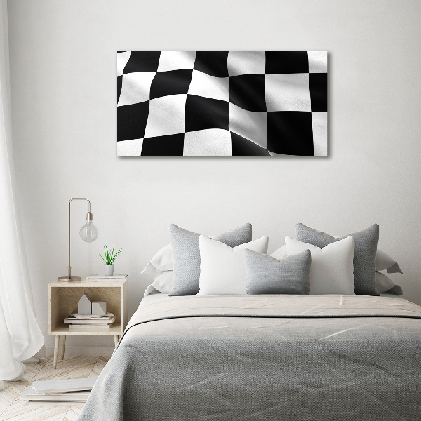 Glazen schilderij Finishvlag