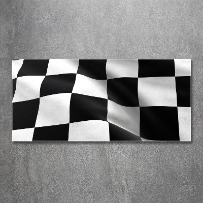 Glazen schilderij Finishvlag