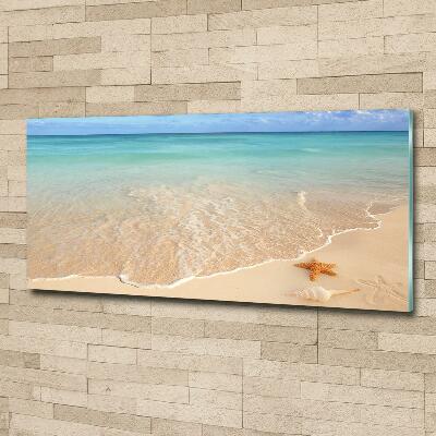 Foto schilderij op glas Zeesterren op het strand