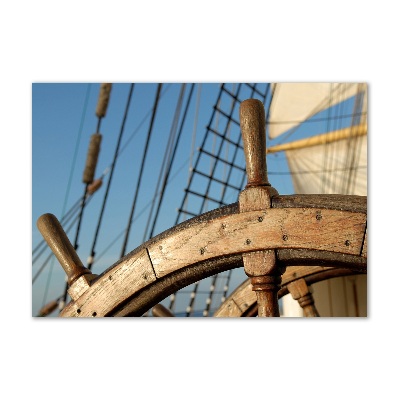 Schilderij op glas Het roer van een jacht