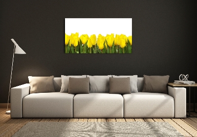 Glazen schilderij Gele tulpen
