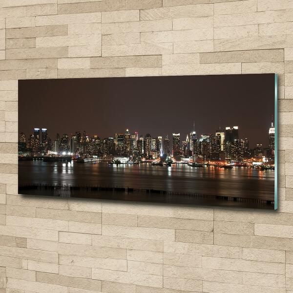 Glazen schilderij New York 's nachts