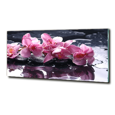 Schilderij glas Roze orchidee