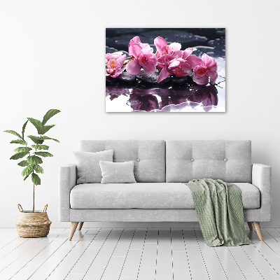 Schilderij glas Roze orchidee