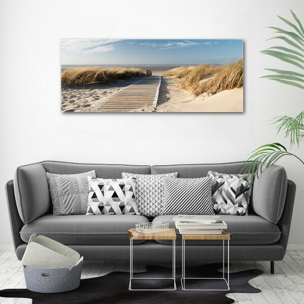 Schilderij op glas Strandpad