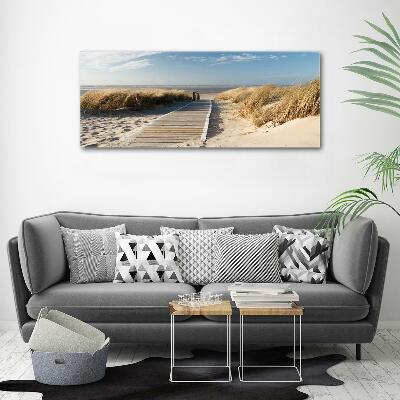 Schilderij op glas Strandpad