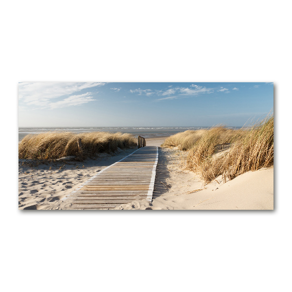 Schilderij op glas Strandpad