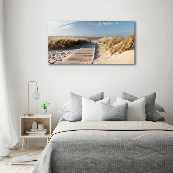 Schilderij op glas Strandpad