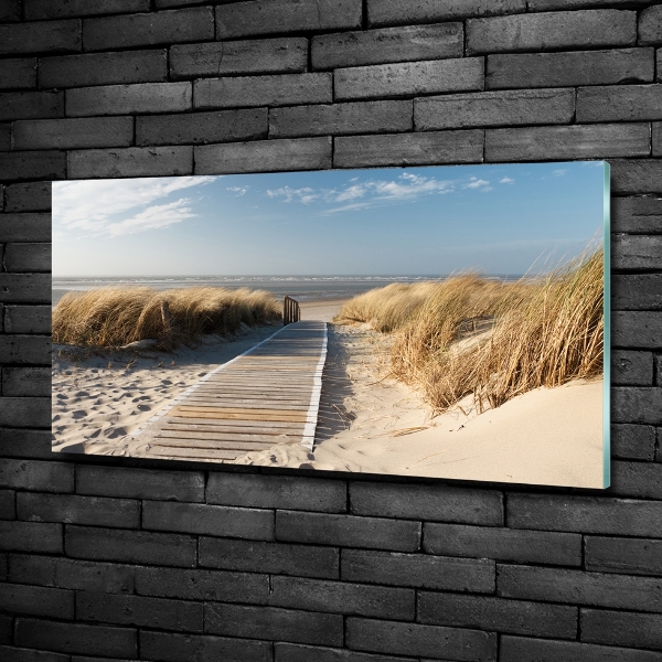 Schilderij op glas Strandpad