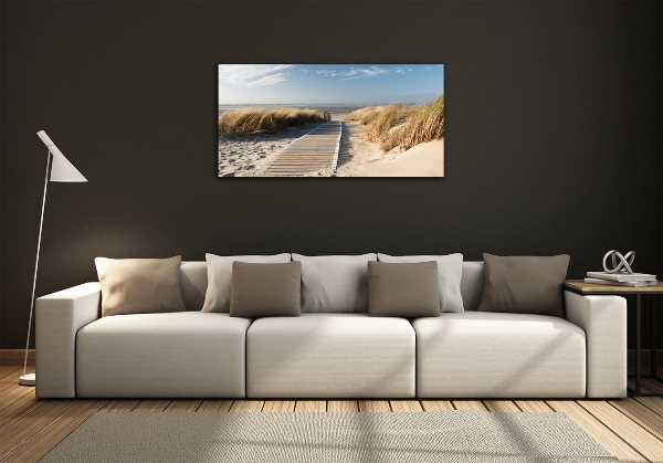 Schilderij op glas Strandpad