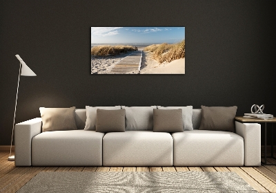 Schilderij op glas Strandpad