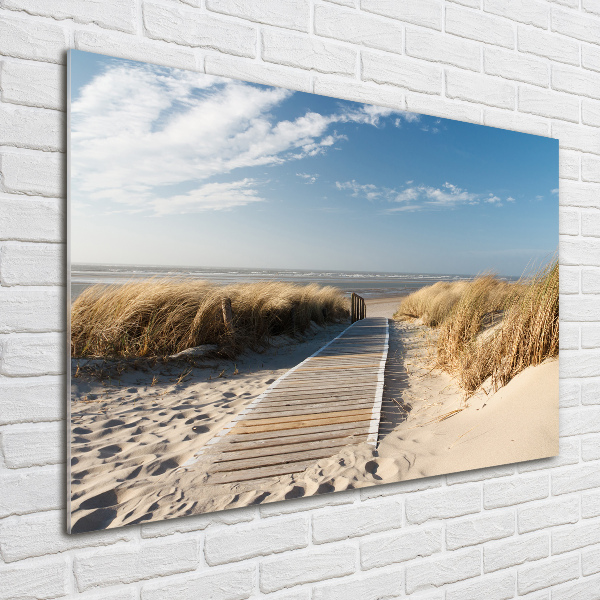 Schilderij op glas Strandpad