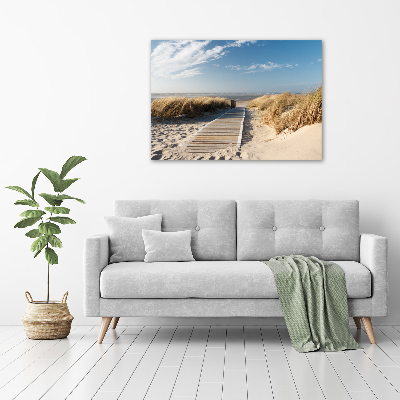 Schilderij op glas Strandpad