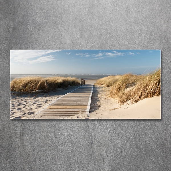 Schilderij op glas Strandpad