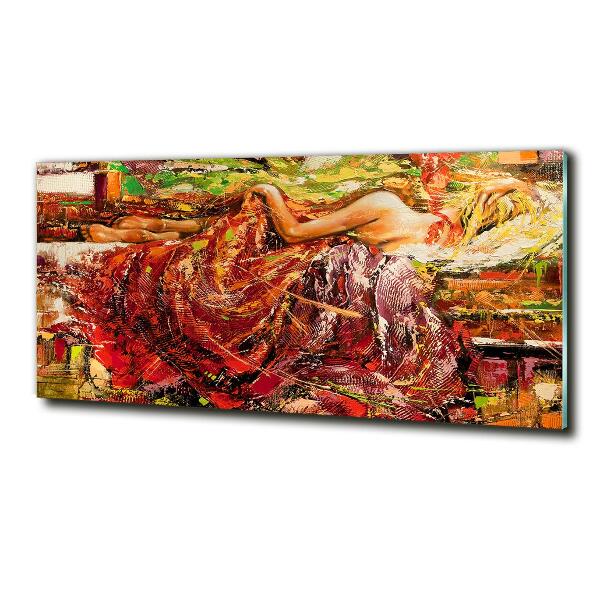 Glazen schilderij Slapende vrouw