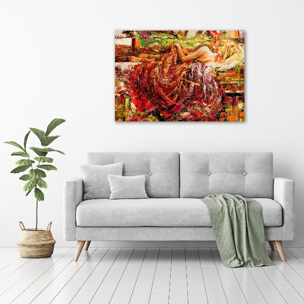 Glazen schilderij Slapende vrouw