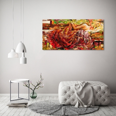 Glazen schilderij Slapende vrouw