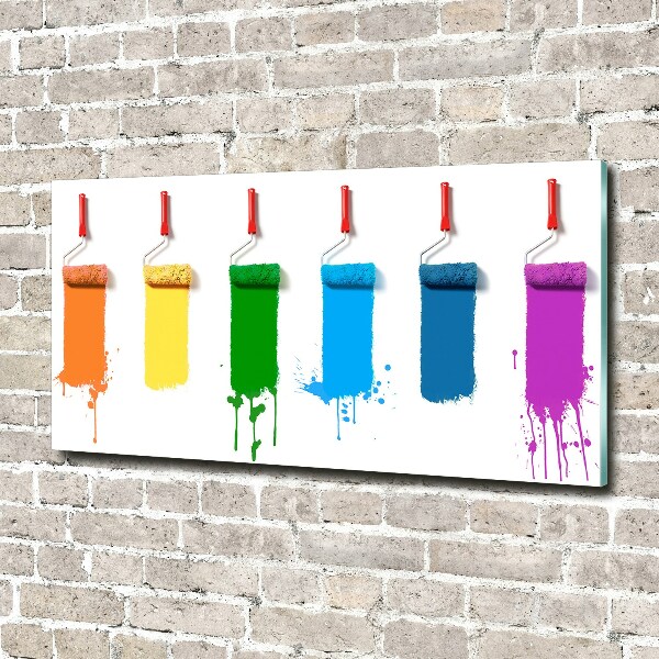 Foto schilderij op glas Verfrollers