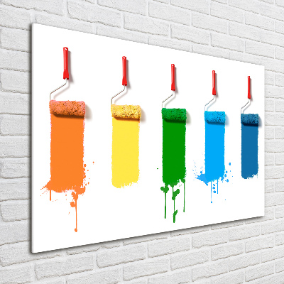 Foto schilderij op glas Verfrollers