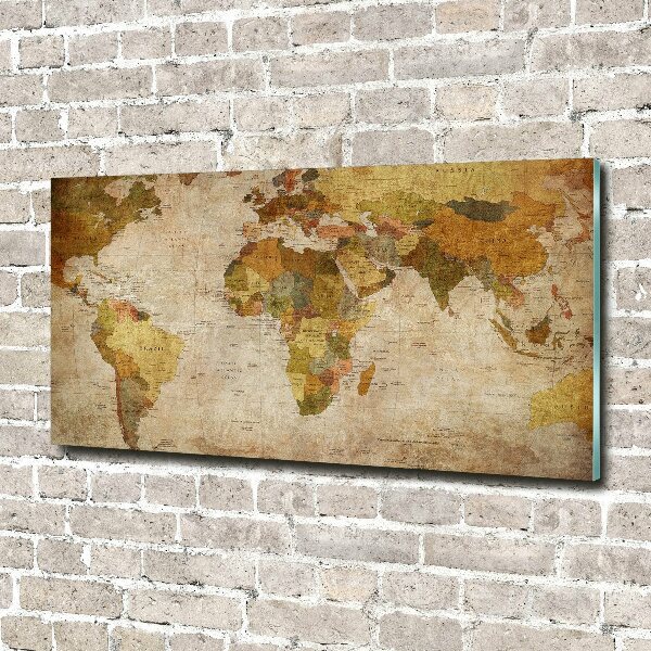 Schilderij op glas Politieke kaart