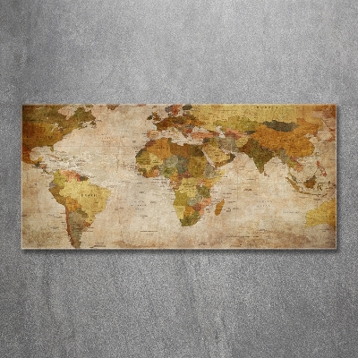 Schilderij op glas Politieke kaart