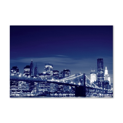 Glazen schilderij New York 's nachts