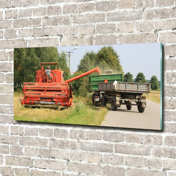 Foto schilderij op glas Maaidorser