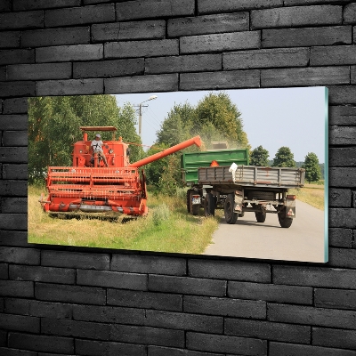 Foto schilderij op glas Maaidorser