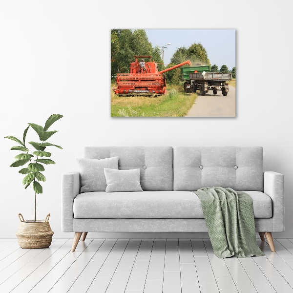 Foto schilderij op glas Maaidorser