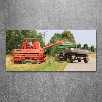 Foto schilderij op glas Maaidorser