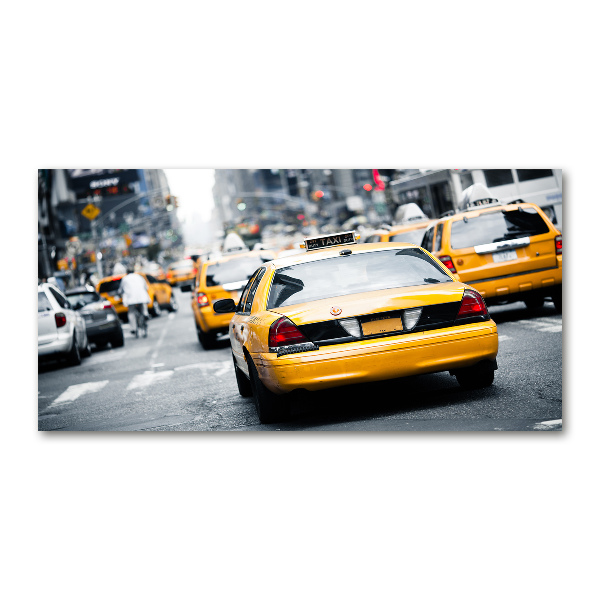 Schilderij op glas New Yorkse taxi's