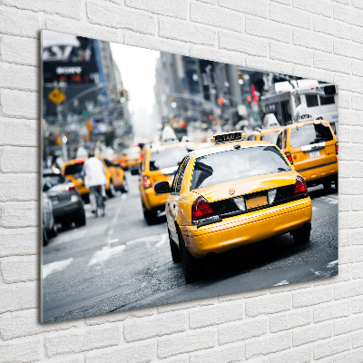 Schilderij op glas New Yorkse taxi's