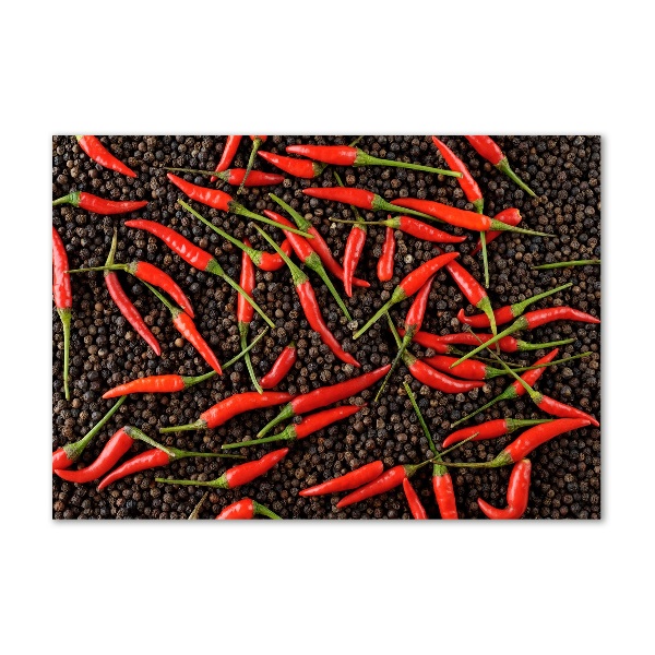 Glazen schilderij Chilipepers