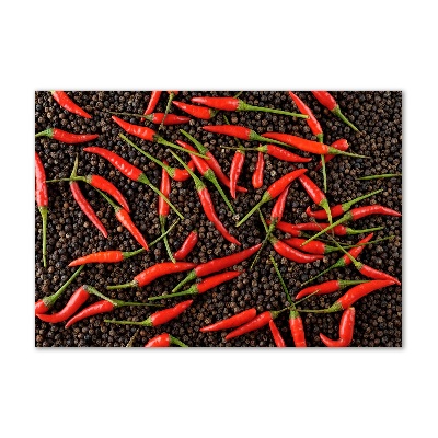 Glazen schilderij Chilipepers