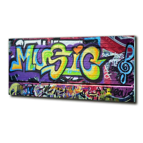 Foto schilderij op glas Graffiti op de muur