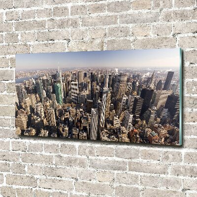 Schilderij op glas New York vanuit vogelperspectief