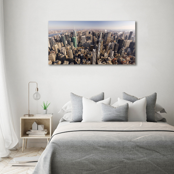 Schilderij op glas New York vanuit vogelperspectief