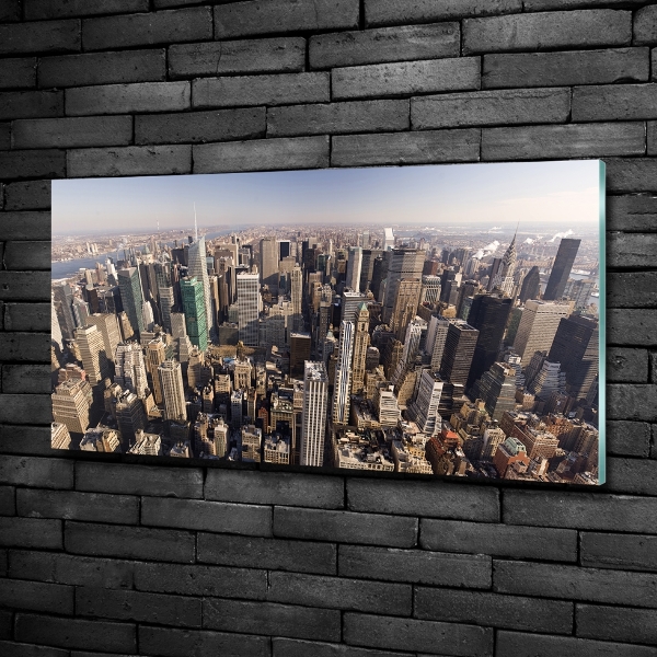 Schilderij op glas New York vanuit vogelperspectief