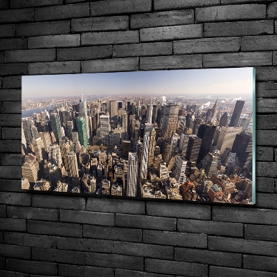 Schilderij op glas New York vanuit vogelperspectief