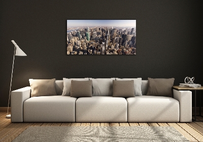 Schilderij op glas New York vanuit vogelperspectief