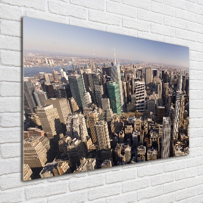 Schilderij op glas New York vanuit vogelperspectief