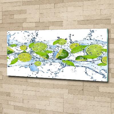 Foto schilderij op glas Limoenen en water