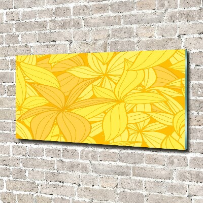 Glazen schilderij Achtergrond met gele bloemen